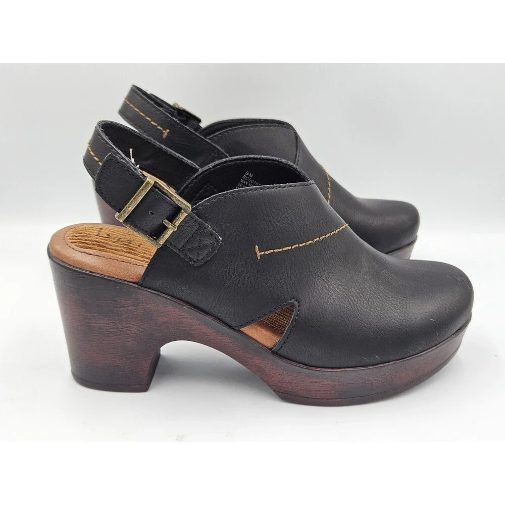 BOC by Born Cecila Womens Round Platform Clogs Brown Size 8M